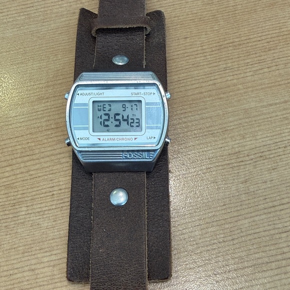 Fossil Silver and Brown Digital Smartwatch - Picture 1 of 5